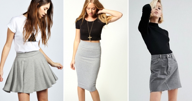 Серая юбка – с чем носить и как создать модные образы?