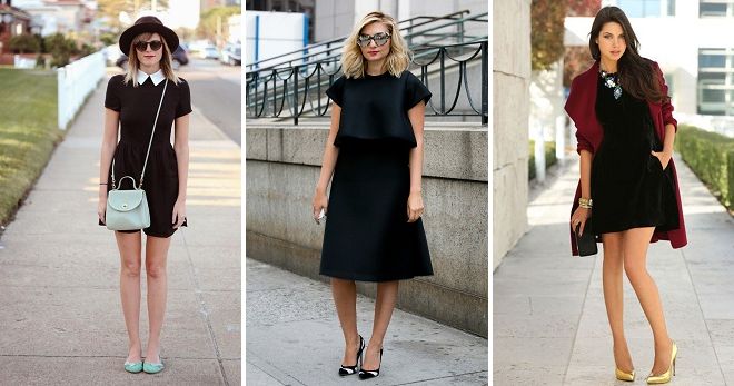 С чем носить черное платье – топ-40 самых модных идей, сочетаний, образов