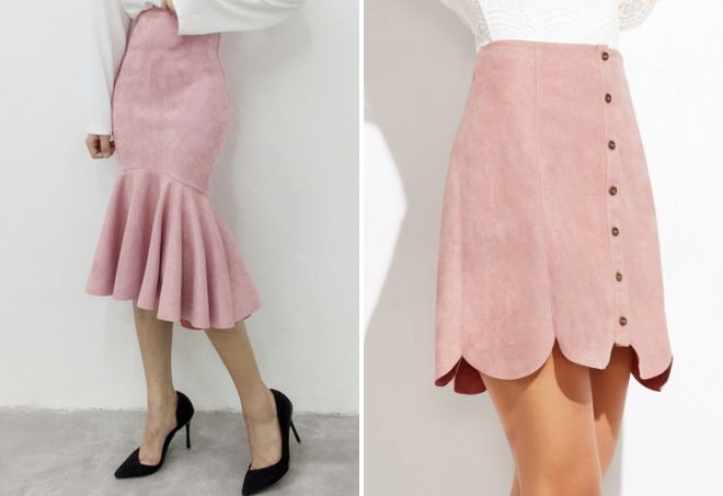 розовая юбка миди