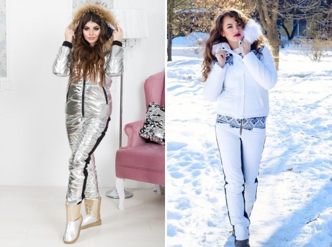 женский белый зимний костюм 2018