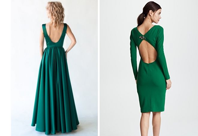 изумрудно зеленое платье