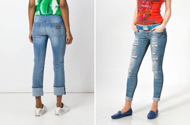 женские джинсы с подворотами