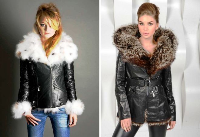 модные женские зимние кожаные куртки