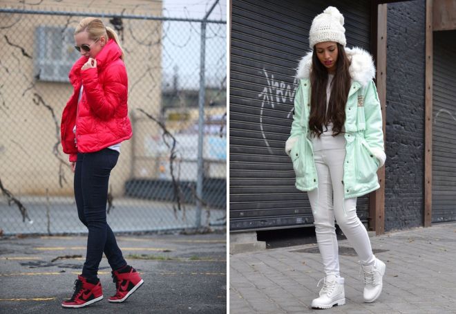 с чем носить зимние кроссовки