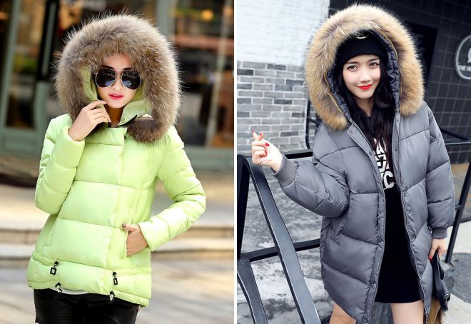 женские зимние куртки с капюшоном и мехом