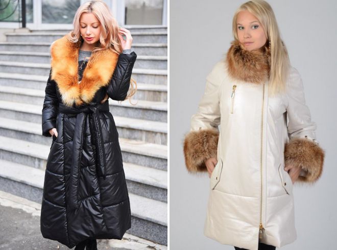 женские зимние длинные куртки с мехом