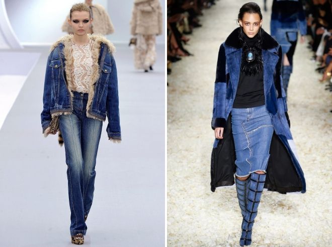 женские джинсовые куртки с мехом 2019