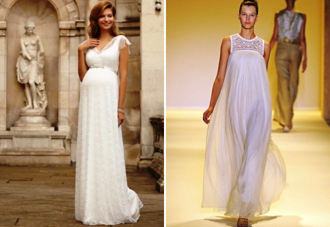 свадебные платья с завышенной талией для беременных