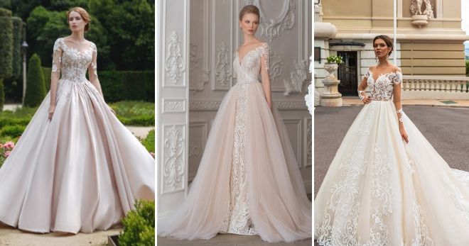 Пышные свадебные платья 2019 розовое