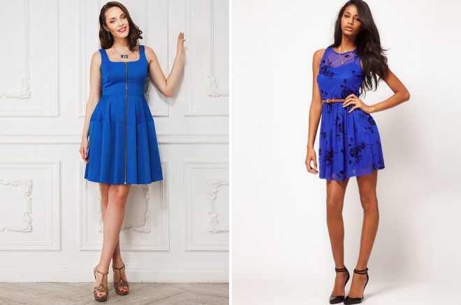 модное синее летнее платье