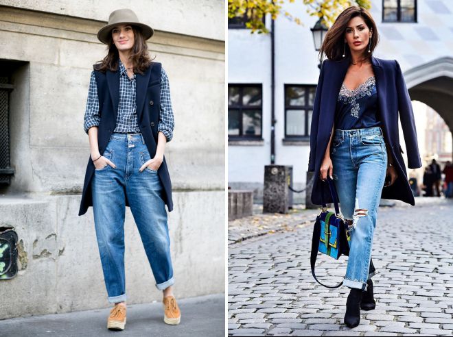 модные образы на осень 2018 с джинсами