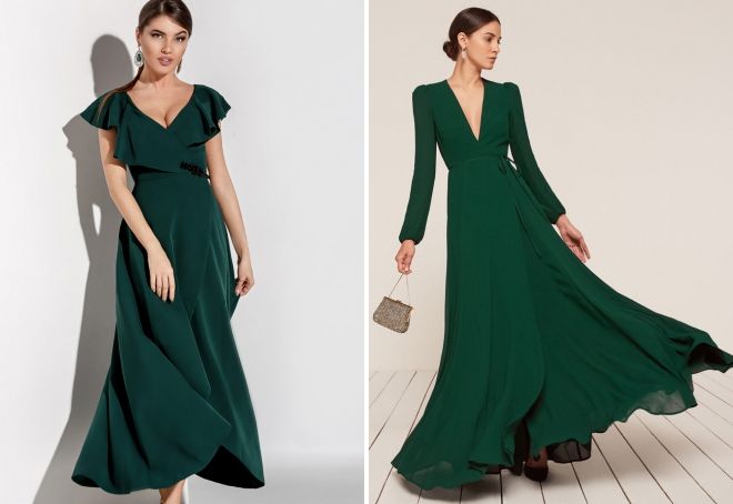 зеленое платье макси