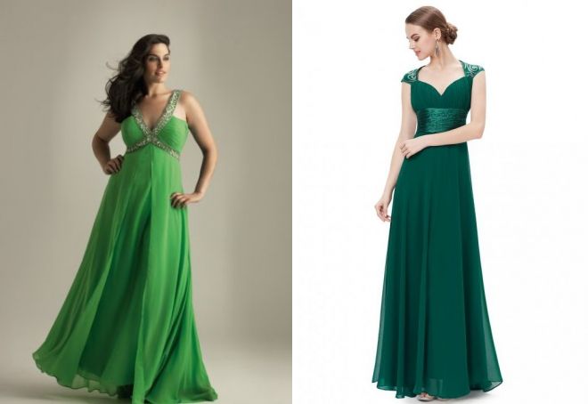 вечернее зеленое платье в пол