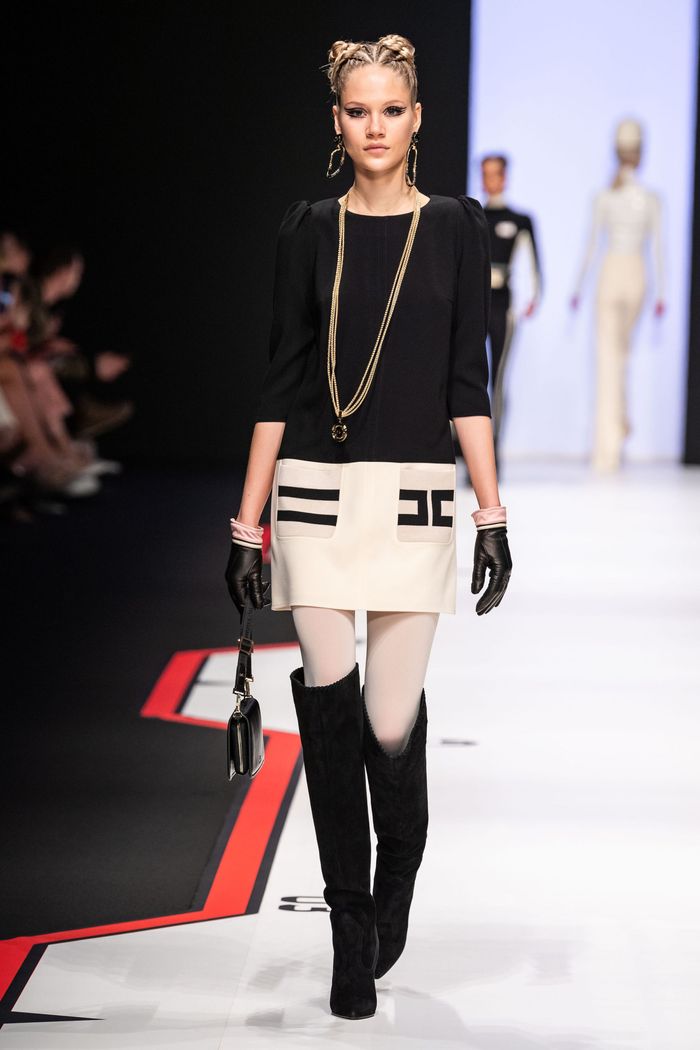 Черно-белое платье Elisabetta Franchi Черно-белое платье Elisabetta Franchi