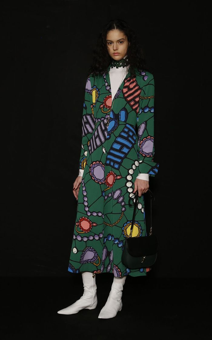 Модное пальто с принтом осень-зима 2019-2020 из коллекции Escada
