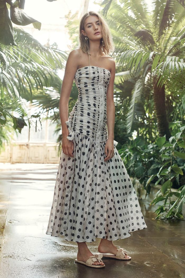 Черно-белое платье в горошек Zimmermann Черно-белое платье в горошек Zimmermann