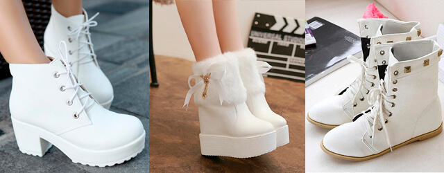 Женские белые ботинки